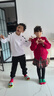 特步（XTEP）兒童童裝復(fù)古學(xué)院風(fēng)密熱絨撞色織帶針織保暖套裝 珍珠白 130cm 曬單實(shí)拍圖