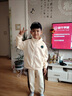 G·DUCK KIDS小黃鴨兒童春秋款套裝男童洋氣運(yùn)動(dòng)裝痞帥寶寶休閑兩件套2024新款 米色 110 (建議105厘米左右) 曬單實(shí)拍圖