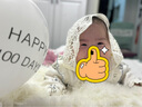 Yinbeler花邊彈力嬰幼兒帽公主遮陽(yáng)帽子春秋夏女童包頭帽兒嬰兒可愛(ài)太陽(yáng)帽 太陽(yáng)花刺繡米白 曬單實(shí)拍圖