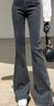 AEMAPE微喇牛仔褲女2025秋冬新款煙灰色加絨加厚長(cháng)褲修身喇叭褲子 959灰色長(cháng)褲 加絨 L _106-115斤 曬單實(shí)拍圖