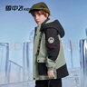 雪中飛【一衣三穿】童裝男童羽絨服工裝女童中長(cháng)兒童羽絨服艾葉綠130cm 曬單實(shí)拍圖