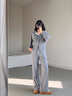 梵希蔓（vimly）杏色優(yōu)雅淑女連帽衛衣套裝女兩件套2025年春秋新款休閑套裝 M5399 杏色 M 曬單實(shí)拍圖