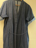 LESS【迅系列】和服款連衣裙女廓形寬松短袖V領牛仔裙2O4G13820 993牛仔深蘭 M 曬單實拍圖