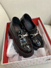 艾今（IIJIN）2024新款9.5cm超輕厚底內(nèi)增高時尚流蘇樂福鞋女YF706ASWC 黑色 37 曬單實拍圖