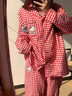 另約可愛(ài)KT貓睡衣女款夏款長(cháng)袖2025春秋季可愛(ài)薄款卡通網(wǎng)紅家居服套裝 123-12 格子Kitty貓 XL 曬單實(shí)拍圖