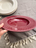 半物生活碗盤(pán)餐具釉下彩碗碟套裝喬遷之喜陶瓷碗筷碗具高級感飯碗盤(pán)子菜盤(pán) 巴洛克紅色10寸草帽盤(pán)單只裝 曬單實(shí)拍圖