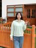ELAND衣戀衛(wèi)衣女純色運(yùn)動風(fēng)可立領(lǐng)棉感舒適長袖上衣2025夏季新款 淺綠色(41)L/Green M /165 曬單實(shí)拍圖