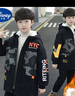 迪士尼男童棉服外套加絨加厚2024新款中大童中長(cháng)款男孩冬裝派克服洋氣潮 桔紅色 95加絨棉襖 140 建議身高131厘米6-12歲 曬單實(shí)拍圖