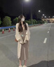 艾柔丹春秋季節(jié)新款法式桔梗連衣裙女裝氣質(zhì)溫柔風(fēng)感兩件套裝裙子 套裝 S 曬單實(shí)拍圖