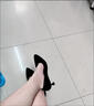 大東女士高跟鞋女空乘舒適軟底女鞋單鞋職業(yè)工裝禮儀工作鞋 黑色絨面細(xì)跟 3cm 39 曬單實(shí)拍圖