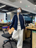 夏雨瑤2025春秋新款美式夾克棒球服外套女春季韓系chic上衣 【藏青色】 薄款 M 45/55kg 曬單實拍圖