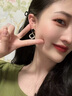 丹彼菱形耳釘小眾耳環(huán)新款氣質(zhì)輕奢網(wǎng)紅耳飾超閃耳飾情人節生日禮物 黑色菱形耳墜女 曬單實(shí)拍圖