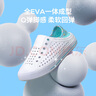 Skechers斯凱奇兒童涼鞋女童洞洞鞋拖鞋夏季透氣大童一腳蹬沙灘鞋308006L 白色/多彩色/WMLT 35 曬單實(shí)拍圖