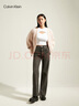 Calvin KleinJeans四季款女士潮流美式復古ck微彈洗水高腰闊腿牛仔褲J224475 1BY-牛仔深灰 26 曬單實拍圖