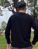 羅蒙（ROMON）高級感慵懶風(fēng)開衫針織衫外套男春秋新款外穿毛衣商務(wù)休閑無扣上衣 黑色 L 115-130斤 曬單實拍圖