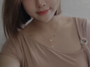 中國(guó)黃金（CHINA GOLD）蝴蝶流蘇黃金套鏈女足金項(xiàng)鏈鎖骨鏈吊墜情人節(jié)生日禮物送女友老婆 蝴蝶套鏈【魚鱗款】約5g 曬單實(shí)拍圖