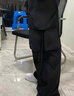 魄克美式多口袋hiphop工裝褲子男春秋潮牌寬松大碼機能沖鋒直筒休閑褲 K1212黑色 3XL 155-180斤 曬單實(shí)拍圖