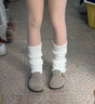 歐迪芬2雙襪子女襪套顯瘦雪地靴搭配鯊魚(yú)褲長(cháng)筒秋冬防滑保暖小腿襪白色 曬單實(shí)拍圖