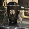 星巴克杯子不銹鋼水杯保溫杯企鵝杯隨手杯咖啡杯車載杯 黑銀＋小熊掛墜 曬單實拍圖