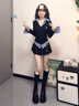 LDBE假兩件polo領(lǐng)長袖t恤女春季新款韓系小眾設(shè)計(jì)感修身顯瘦上衣內(nèi)搭 黑色 L 【110-120斤】 曬單實(shí)拍圖
