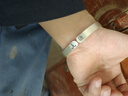 夢(mèng)仟璽手工999足銀手鐲男本命年開(kāi)口啞光寬面方手鐲女情侶刻字定制禮物 啞光寬面銀手鐲約37克可刻字 曬單實(shí)拍圖