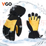 vgoVGO零下20度適用戶外運動滑雪手套觸屏牛皮保暖防水CA2469FW 黑色 L 曬單實拍圖