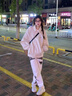 Jret翻領(lǐng)棒球服外套女春秋冬初高中學(xué)生小個子美式復(fù)古休閑夾克女 圖片色 L 曬單實拍圖