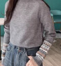 熙世界（sllsky）新款女士套頭羊毛針織衫 春秋外穿寬松長(cháng)袖小香風(fēng)高級感 花灰色 M 曬單實(shí)拍圖