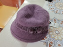奇沛兒（QIPEIER）中老年帽子女冬季防寒保暖老人帽媽媽奶奶老太太加絨毛線(xiàn)圍巾套裝 香芋紫【加絨內里】 有彈性適合頭圍56-60cm 曬單實(shí)拍圖