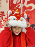 溪谷幽幽帽子秋冬季女保暖毛絨醒獅帽新年紅色帽子可愛虎頭帽兔耳朵雷鋒帽 獅如意動耳帽 均碼 禮盒裝 曬單實拍圖