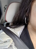 老銀匠女士銀耳圈s925銀耳環(huán)簡約個性銀素圈大圈圈時尚百搭高級感銀耳飾 大號 內(nèi)徑約46.5mm含證書 曬單實拍圖