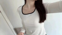 粉媚夢(mèng)白色打底衫女德絨長(cháng)袖t恤2025秋冬新款冬季衣服女裝內搭黑色上衣 純色方領(lǐng)德絨保暖打底衫白色 L 【建議110-135斤】 曬單實(shí)拍圖