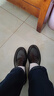 他她（TATA）英倫休閑皮鞋男士一腳蹬懶人鞋樂(lè )福鞋冬季新款NEH01DM3 黑色 41 曬單實(shí)拍圖