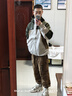 駱駝（CAMEL）【baby同款】熊貓單層中性沖鋒衣男女春新防水硬殼拼色外套 曬單實(shí)拍圖