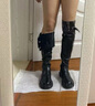 百麗踏厚底美拉德過膝長靴女2025新款秋冬季高筒瘦瘦兩穿翻折長筒騎士靴 黑色. 【絨里】 38 曬單實拍圖