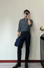 花花公子西褲男修身免燙西裝褲商務(wù)垂感西服褲夏季黑色職業(yè)休閑長(cháng)褲子 黑色 32 （2尺5） 曬單實(shí)拍圖