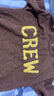 馬登工裝 美式復(fù)古CREW字母提花毛衣圓領(lǐng)內(nèi)搭毛線套頭針織衫男春季 棕色 L 曬單實(shí)拍圖