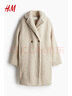 H&M女裝毛呢外套冬季保暖絨感大衣戶(hù)外通勤時(shí)尚毛毛外套1170329 淺米色 S 160/88 曬單實(shí)拍圖