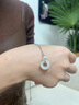 中國黃金CHINA GOLD三生有幸銀項鏈女平安扣和田玉吊墜中秋節禮物送女友老婆生日結婚京速達-杏葉平安扣和田玉項鏈 曬單實(shí)拍圖