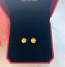 周大福 綻放絲絨玫瑰花滿天星黃金耳釘女足金實(shí)心(工費(fèi):320計(jì)價(jià))EOF1368 足金 約2.10g 曬單實(shí)拍圖