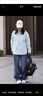 哈吉斯（HAZZYS）女裝 春季女襯衣【PHIZ系列】素色寬松休閑長(cháng)袖襯衫女 淺綠色LG L (165/88A 40) 曬單實(shí)拍圖