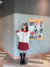 G.DUCKKIDS女童秋冬裙子過年套裝2025新款兒童百褶裙女孩大童學(xué)院風(fēng)新年衣服 套裝【米毛衣+紅裙子】 150 cm 曬單實(shí)拍圖