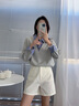 Teenie Weenie小熊女裝簡約短褲2025夏季新款松弛老錢英倫風(fēng)休閑褲 白色 S 曬單實拍圖