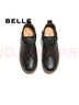 百麗（Belle）休閑舒適高幫鞋女商場(chǎng)同款真皮深口板鞋B8N1DDM4 黑色 37 (235mm) 曬單實(shí)拍圖