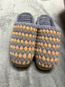 純手工棉拖鞋冰條粗毛線(xiàn)編織棉拖鞋男女士成品冬日季保暖防滑柔軟 中灰+卡其-雙針成品 42-43 適合平時(shí)穿39碼鞋 曬單實(shí)拍圖