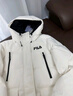 FILA 斐樂官方女士長款羽絨服冬季新品休閑舒適保暖上衣連帽外套 云菇白-WT M 165/84A 曬單實(shí)拍圖