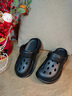 樸西增高洞洞鞋女款夏季涼鞋厚底增高女鞋防滑拖鞋軟底女士沙灘涼鞋 珍珠黑 40-41 【偏大一碼】 曬單實(shí)拍圖