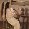 季珍菲高級感V領(lǐng)法式針織連衣裙子女秋冬配大衣內(nèi)搭冬裝打底長款毛衣裙 法式連衣裙米白色【85-140斤】 曬單實(shí)拍圖