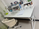 旻昱書桌書架一體桌組合臺式學習桌高中生家用寫字臺洞洞板電腦桌書桌 (桌椅組合花瓣椅+洞洞板)暖白140 曬單實拍圖