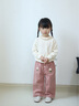 幼歌（YOUGE）【燈芯絨】嬰幼兒春季品口袋小花純色百搭寬松直筒彈力長褲 粉色 （66-90兩用襠） 90 cm 曬單實拍圖